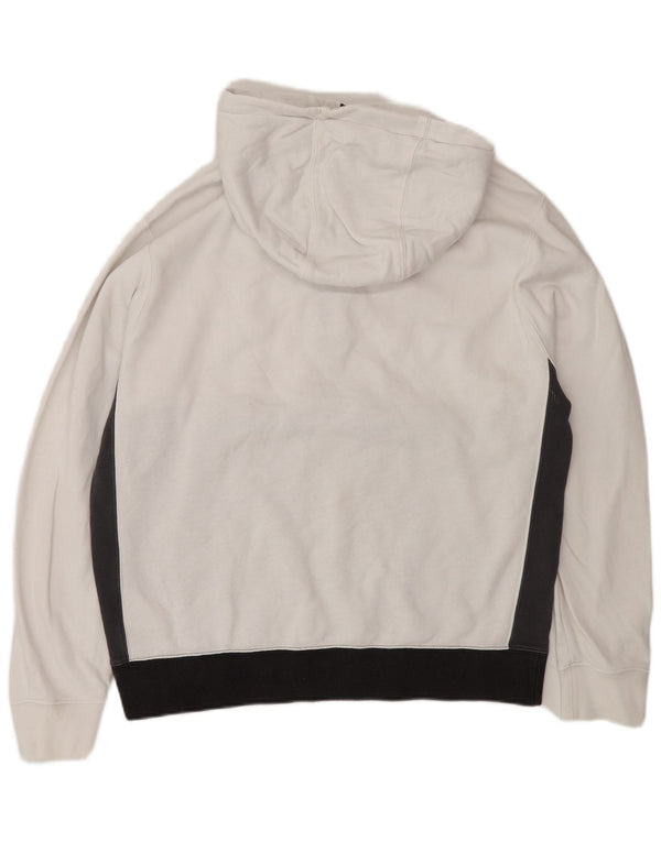 Nike Mens Zip Neck Hoodie Jumper Medium White Colourblock Cotton