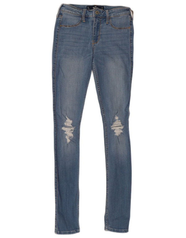 Hollister Womens Legging Mid Rise Distressed Skinny Jeans W25 L30 Blue