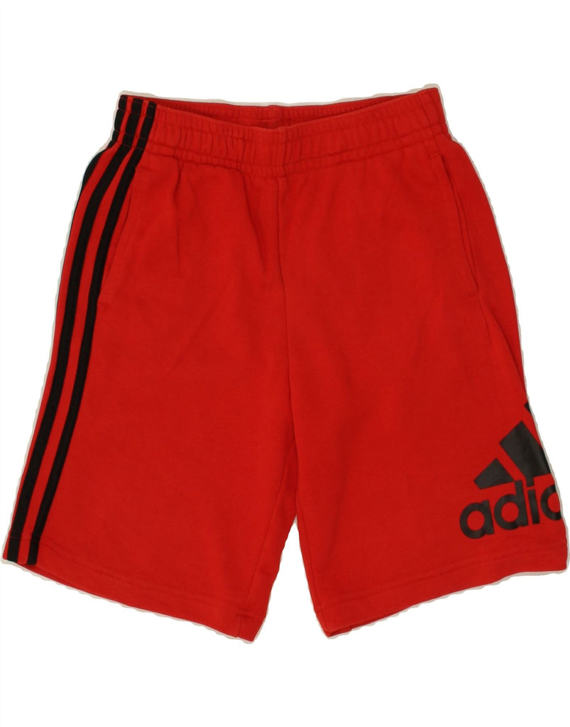 ADIDAS Boys Graphic Sport Shorts 11-12 Years  Red Cotton Vintage Adidas and Second-Hand Adidas from Messina Hembry 
