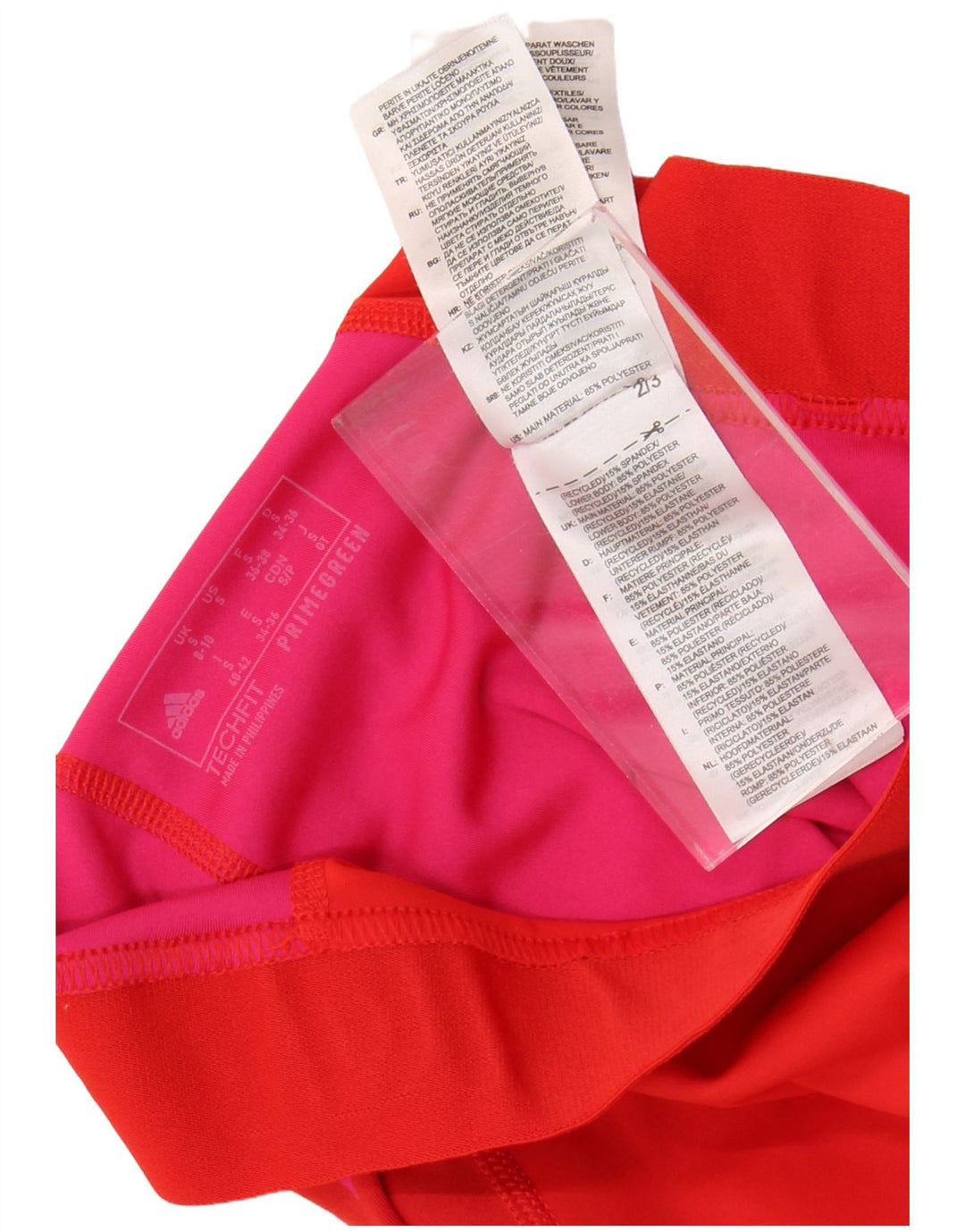 ADIDAS Womens Tech Fit Graphic Leggings UK 8/10 Small  Red Polka Dot