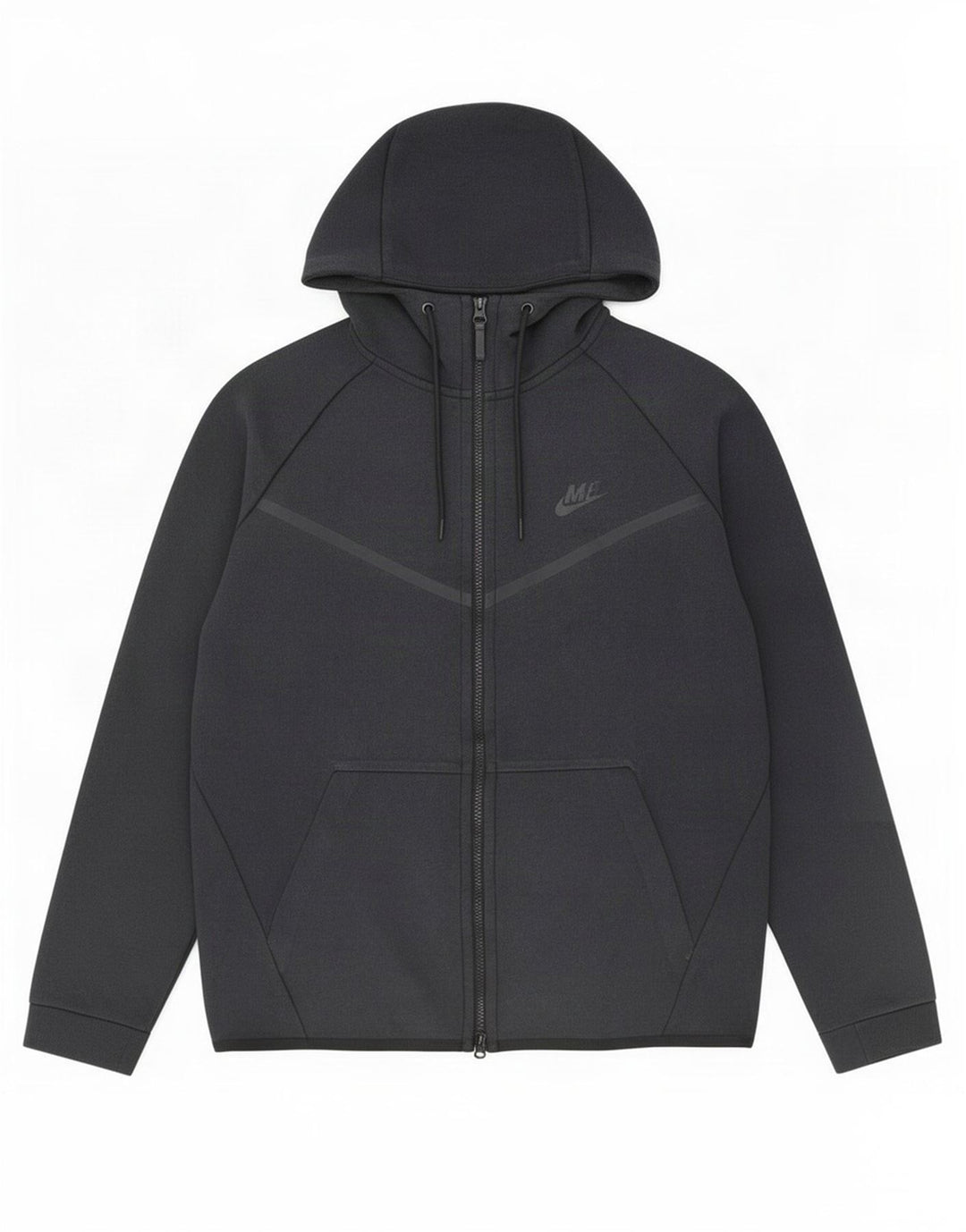 Nike Mens Zip Hoodie Sweater Large Black Cotton