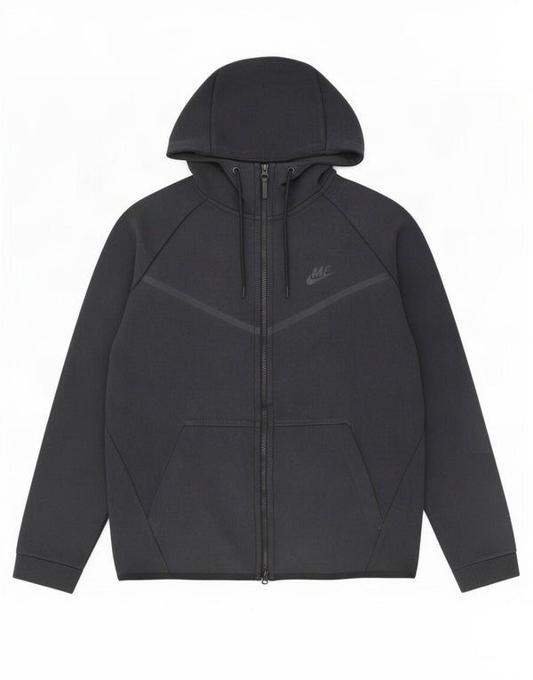 Nike Mens Zip Hoodie Sweater Large Black Cotton