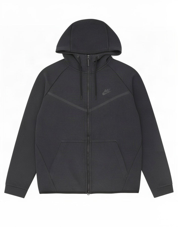 Nike Mens Zip Hoodie Sweater Large Black Cotton