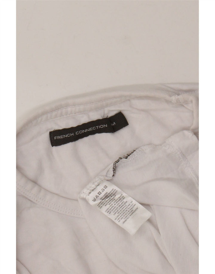 FRENCH CONNECTION Womens T-Shirt Top UK 12 Medium White Cotton