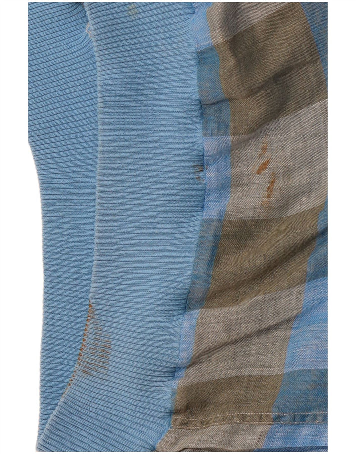 VINTAGE Mens Short Sleeve Pullover Shirt IT 48 Medium Blue Check Flax