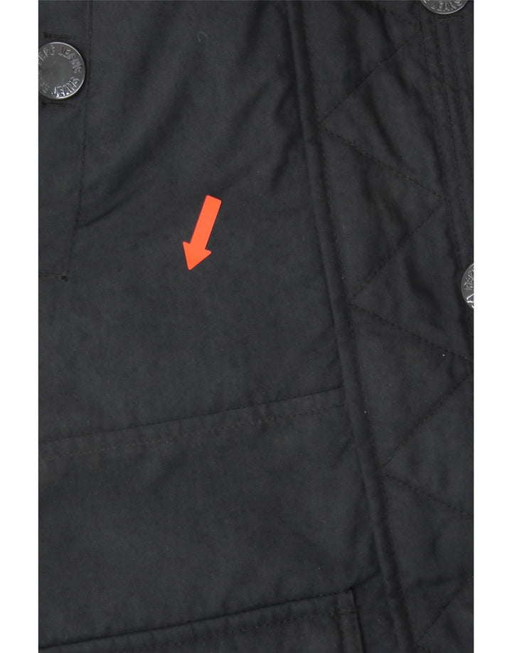 PEPE JEANS Womens Hooded Padded Coat UK 6 XS Black Polyester Vintage PEPE Jeans and Second-Hand PEPE Jeans from Messina Hembry 