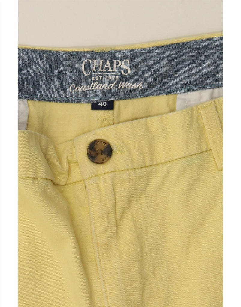 CHAPS Mens Stretch Chino Shorts W40 XL Yellow Cotton Vintage Chaps and Second-Hand Chaps from Messina Hembry 