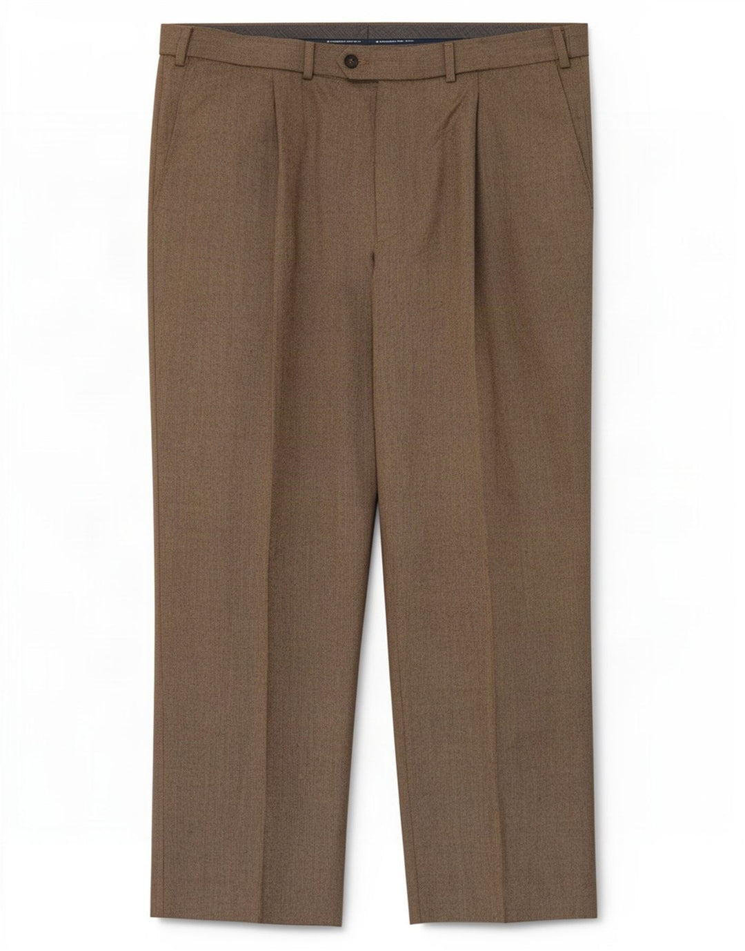 Marks & Spencer Mens Regular Fit Suit Trousers W40 L29 Beige Polyester