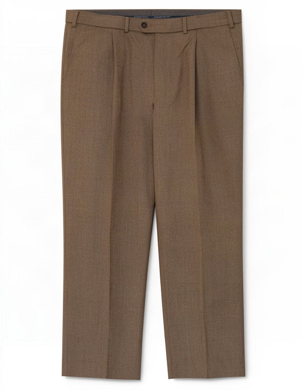 Marks & Spencer Mens Regular Fit Suit Trousers W40 L29 Beige Polyester