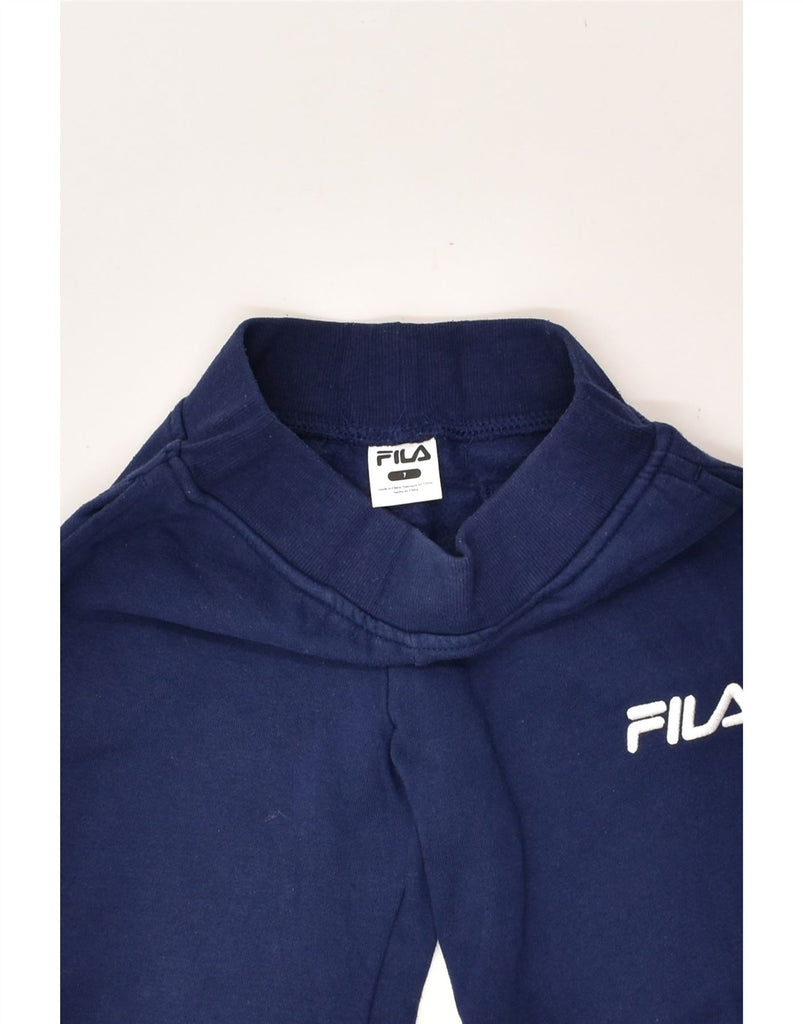 FILA Boys Tracksuit Trousers Joggers 6-7 Years Navy Blue Cotton | Vintage Fila | Thrift | Second-Hand Fila | Used Clothing | Messina Hembry 