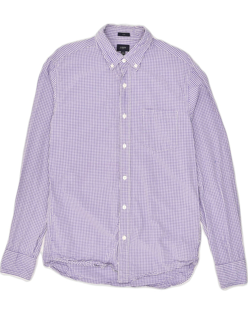 J. CREW Mens Slim Fit Shirt Medium Purple Gingham Cotton | Vintage J. Crew | Thrift | Second-Hand J. Crew | Used Clothing | Messina Hembry 