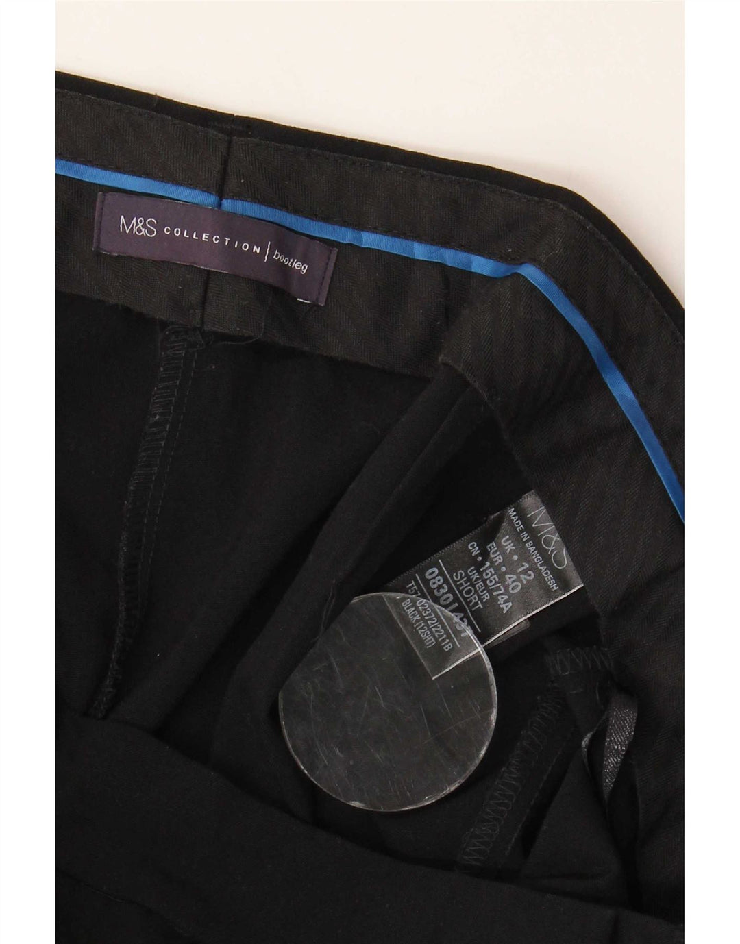 Marks & Spencer Womens Bootcut Casual Trousers UK 12 Medium W32 L28 Black