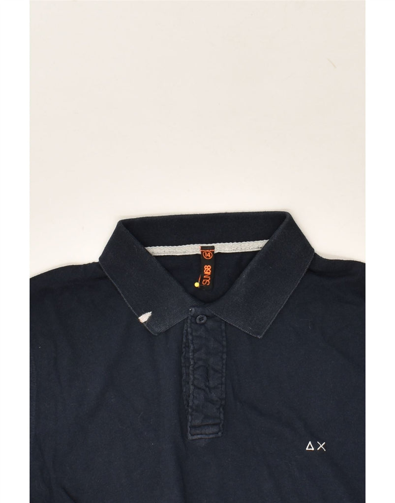 SUN68 Boys Polo Shirt 13-14 Years Navy Blue Cotton | Vintage Sun68 | Thrift | Second-Hand Sun68 | Used Clothing | Messina Hembry 