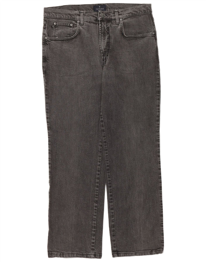 TRUSSARDI Mens Straight Jeans W36 L29 Grey Cotton
