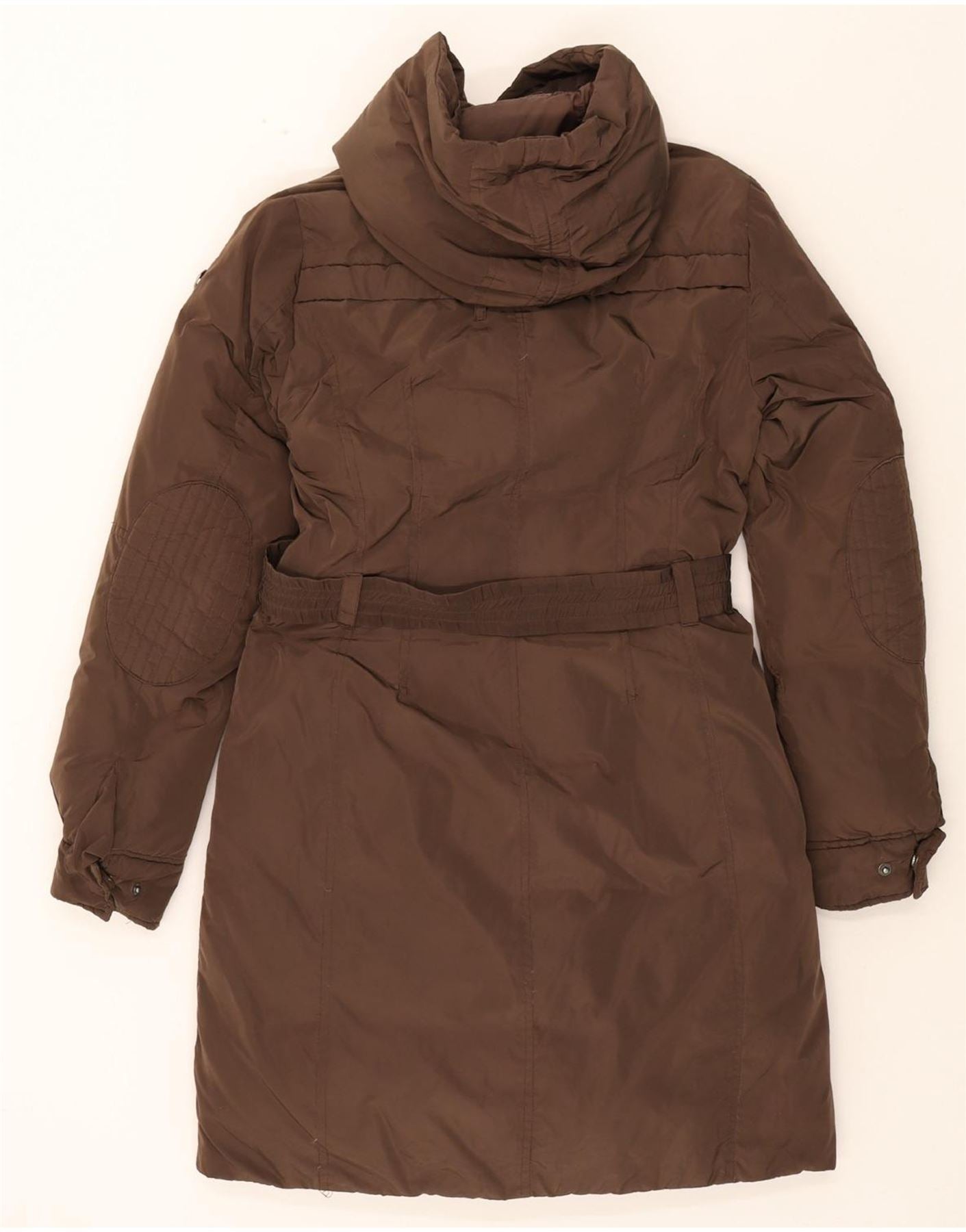 TIMBERLAND Womens Hooded Padded Coat UK 14 Medium Brown Polyester