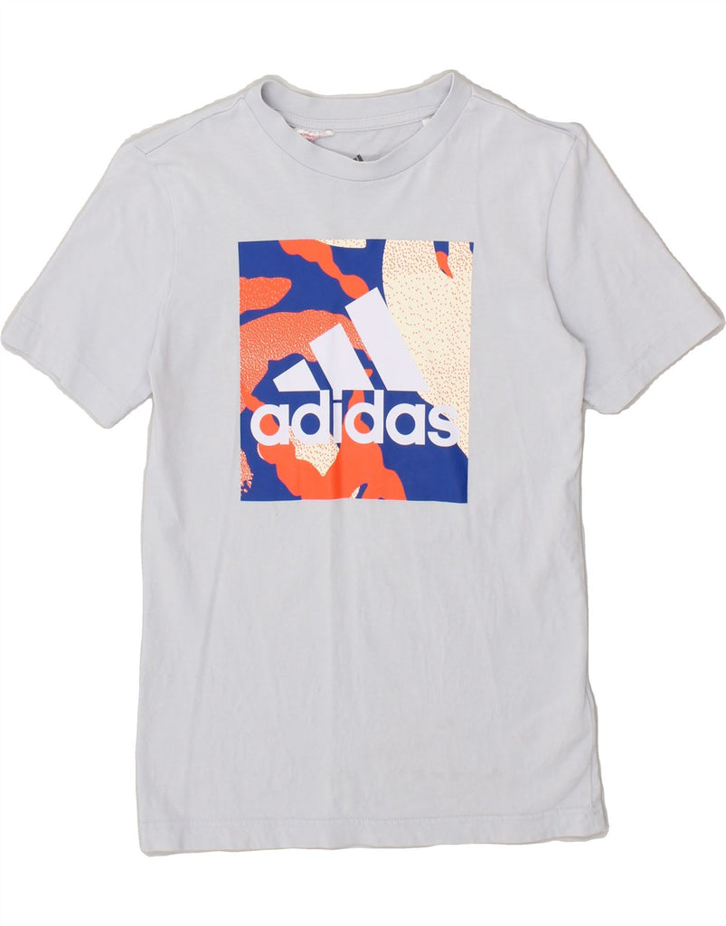 ADIDAS Boys Graphic T-Shirt Top 11-12 Years Blue Cotton Vintage Adidas and Second-Hand Adidas from Messina Hembry 