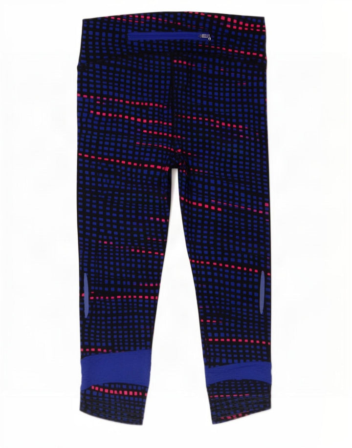 Under Armour Womens Capri Leggings UK 12 Medium Blue Striped