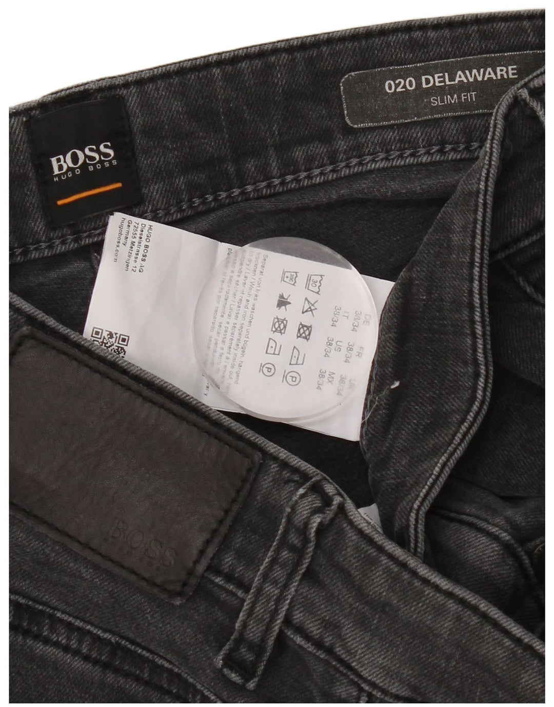 Hugo Boss Mens Delaware Slim Jeans W38 L34 Grey Cotton