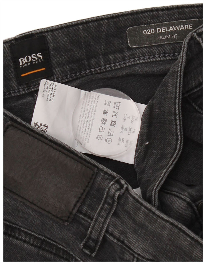 Hugo Boss Mens Delaware Slim Jeans W38 L34 Grey Cotton