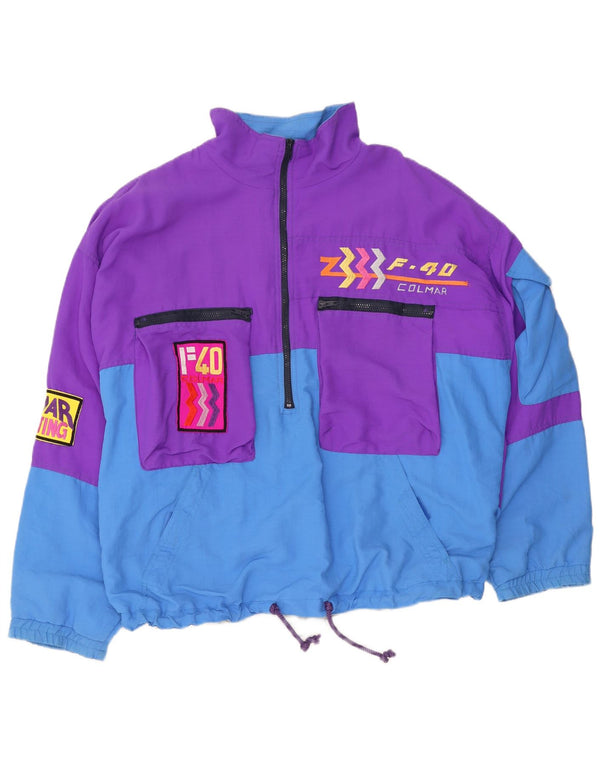 Colmar Mens Graphic Tracksuit Top Jacket IT 50 Medium Purple Colourblock
