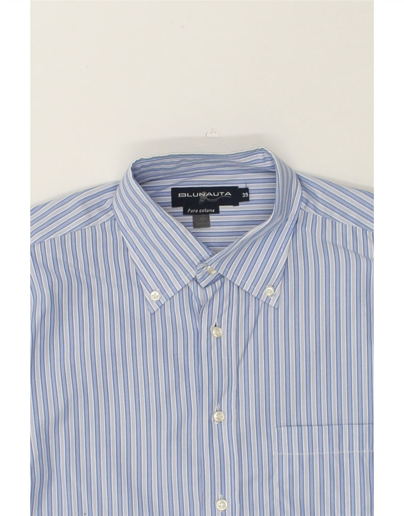 BLUNAUTA Mens Shirt Size 39 Medium Blue Striped Cotton | Vintage Blunauta | Thrift | Second-Hand Blunauta | Used Clothing | Messina Hembry 