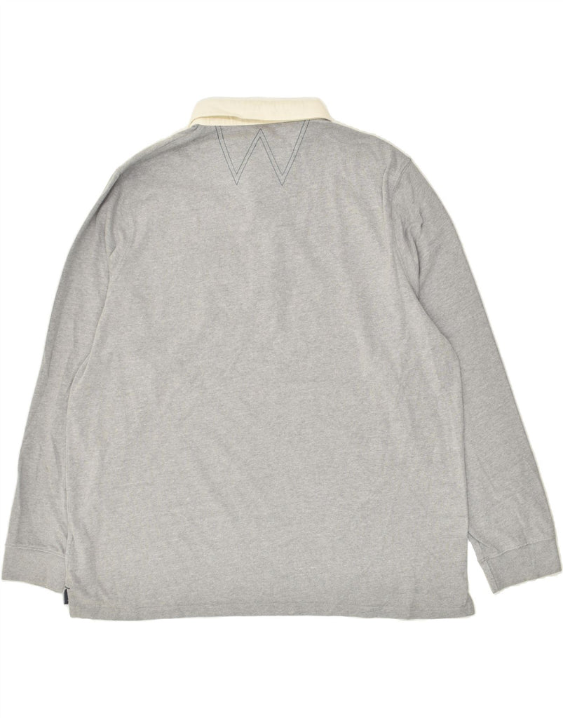 WEIRD FISH Mens Long Sleeve Polo Shirt 3XL Grey Cotton | Vintage Weird Fish | Thrift | Second-Hand Weird Fish | Used Clothing | Messina Hembry 