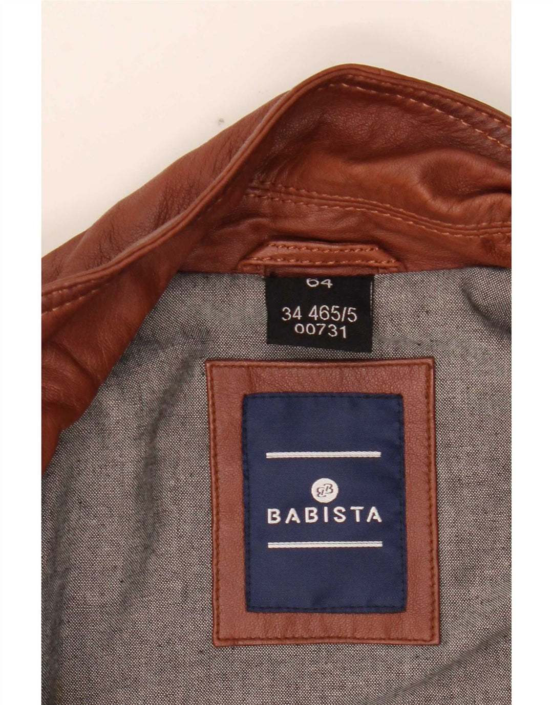 Babista Mens Leather Jacket EU 64 7XL Brown Leather
