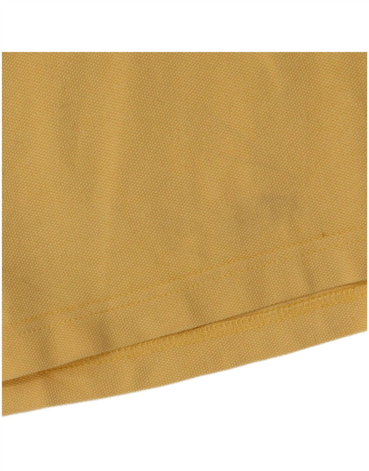 Asics Mens Polo Shirt Medium Yellow Cotton
