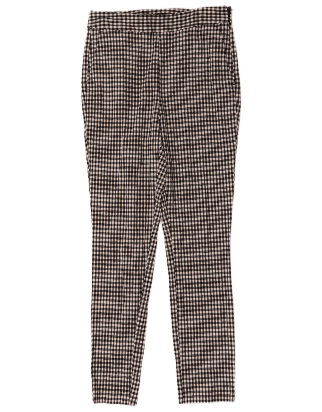Zara Womens Slim Chino Trousers Medium W28 L28 Black Gingham