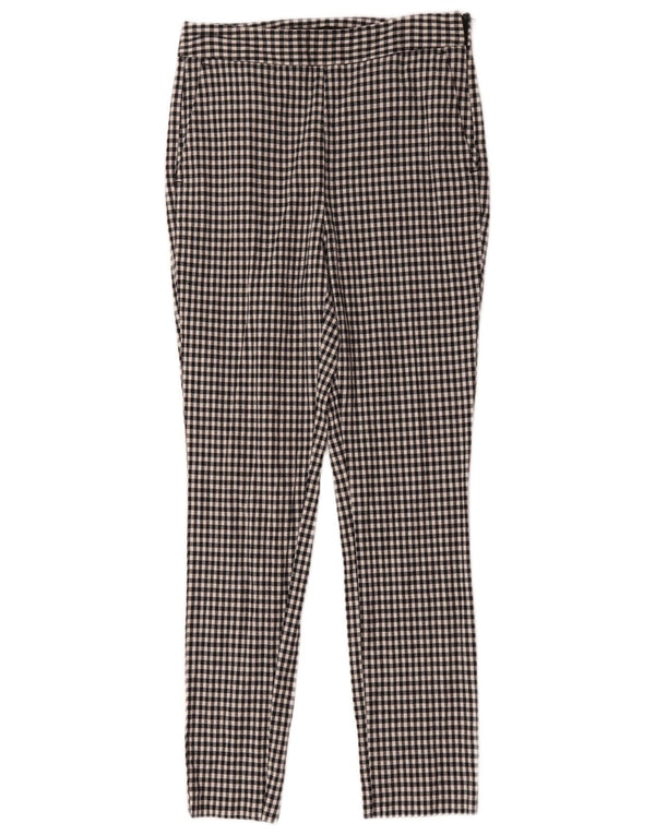 Zara Womens Slim Chino Trousers Medium W28 L28 Black Gingham