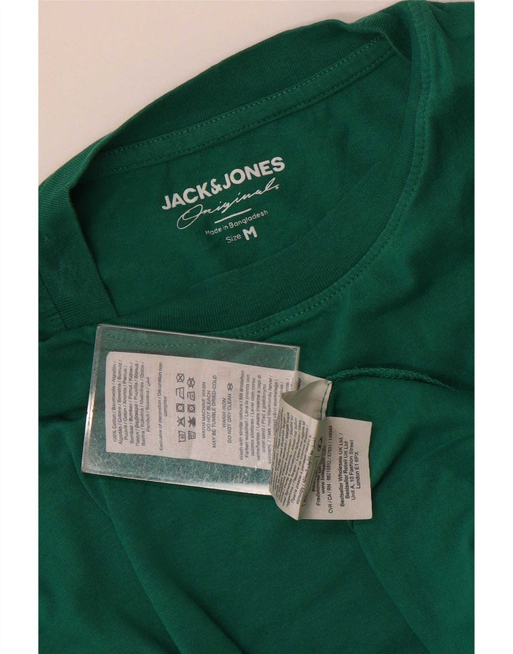 Jack & Jones Mens Regular T-Shirt Top Medium Green Cotton