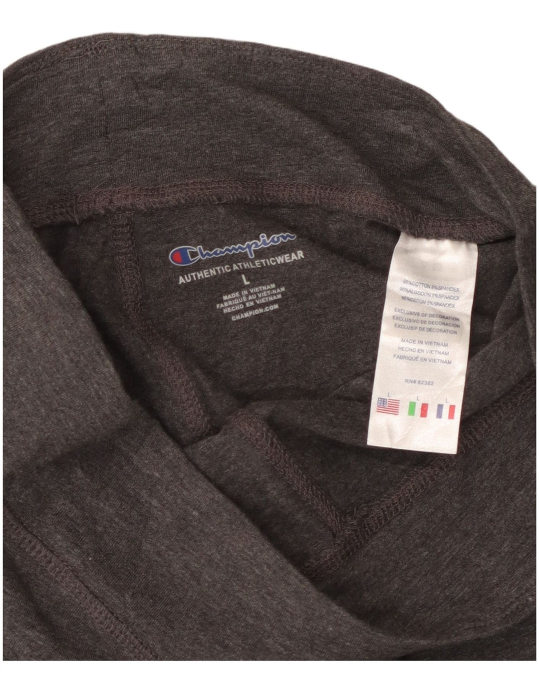Champion Womens Graphic Leggings UK 14 Large  Grey Cotton