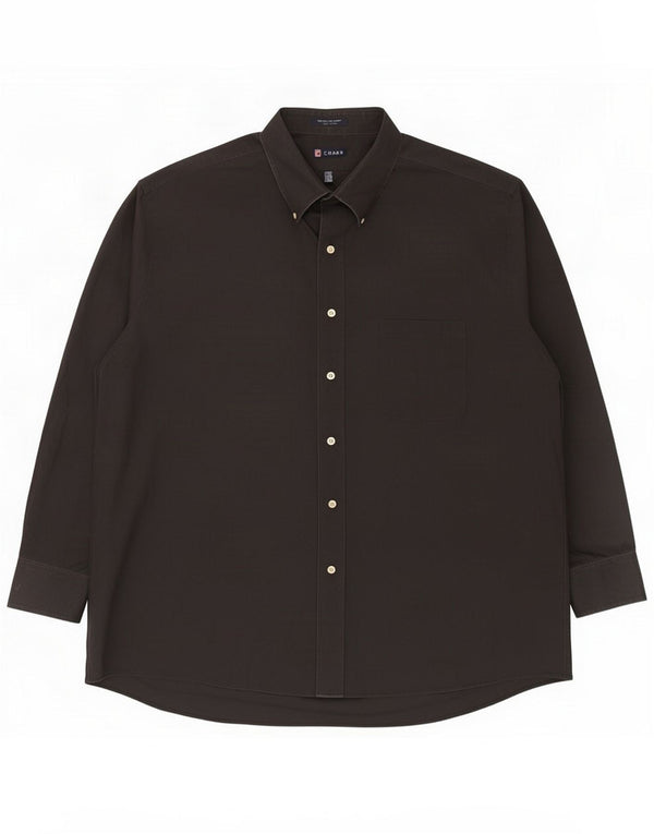 Chaps Mens Regular Fit Shirt 2XL Black Cotton