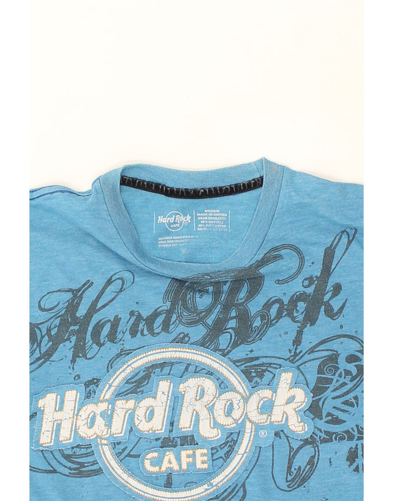 HARD ROCK CAFE Mens Amsterdam Graphic T-Shirt Top Medium Blue Cotton | Vintage Hard Rock Cafe | Thrift | Second-Hand Hard Rock Cafe | Used Clothing | Messina Hembry 