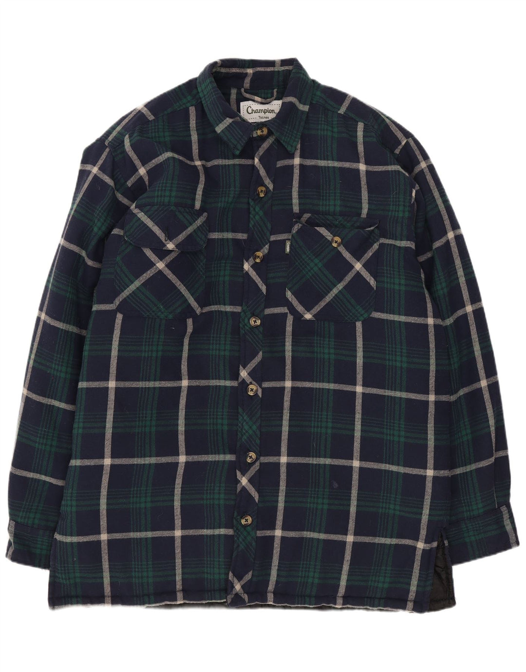 Champion Totnes Mens Lumberjack Flannel Shirt Large Navy Blue Check