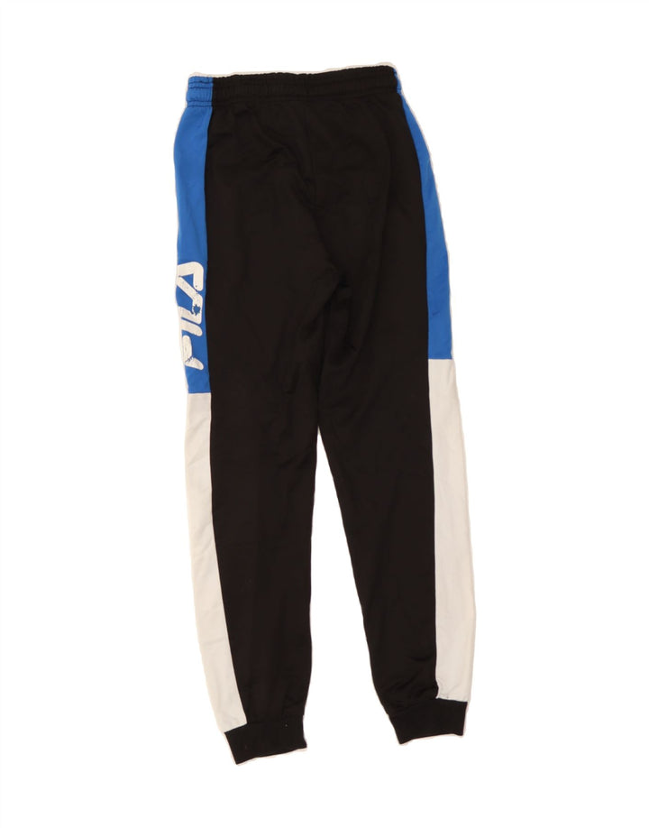 FILA Boys Tracksuit Trousers Joggers 10-11 Years Medium Black Colourblock Vintage Fila and Second-Hand Fila from Messina Hembry 