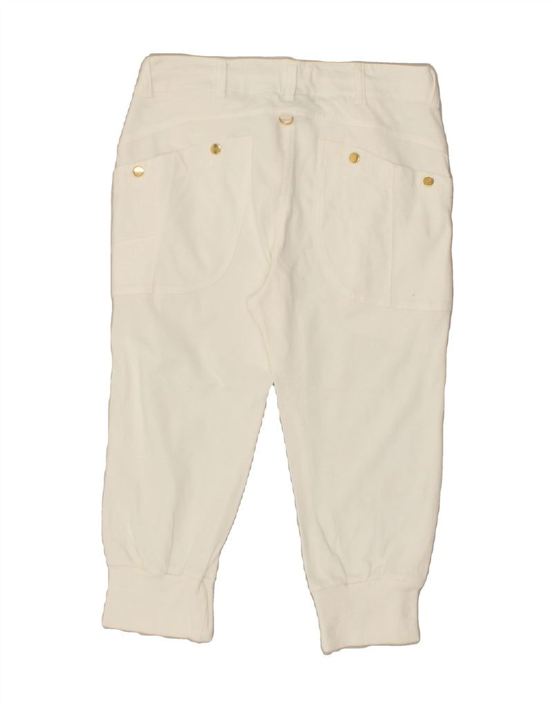 NIKE Womens Joggers Capri Trousers UK 12 Medium W30 L20  Off White Cotton | Vintage Nike | Thrift | Second-Hand Nike | Used Clothing | Messina Hembry 