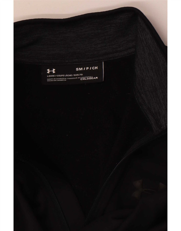 Under Armour Mens Cold Gear Zip Neck Pullover Tracksuit Top Small Black