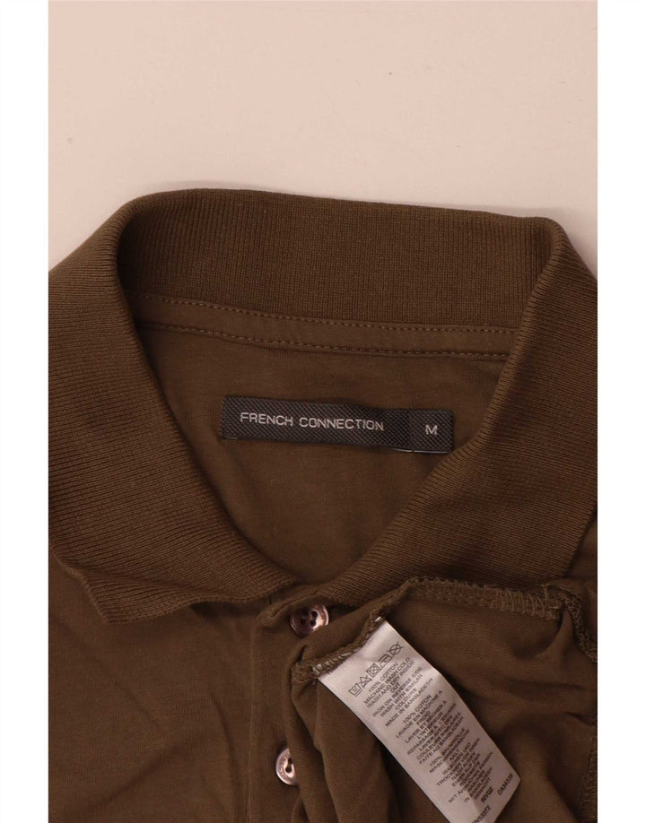French Connection Mens Polo Shirt Medium Khaki Cotton