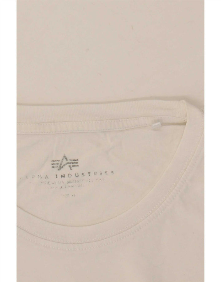 Alpha Industries Mens Graphic T-Shirt Top Large White