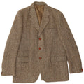 Harris Tweed Mens 3 Button Blazer Jacket UK 38 Medium Green Herringbone