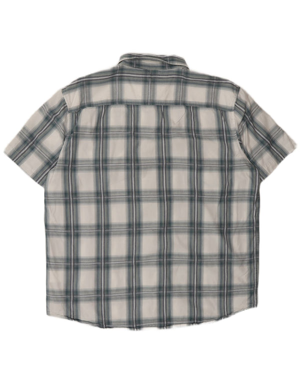 Wrangler Mens Short Sleeve Shirt 2XL Blue Check Cotton