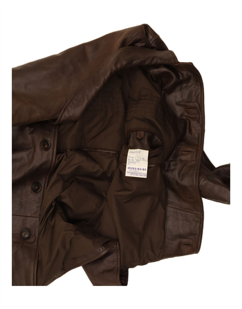 HUGO BOSS Mens Leather Jacket EU 52 XL Brown Leather Vintage Hugo Boss and Second-Hand Hugo Boss from Messina Hembry 