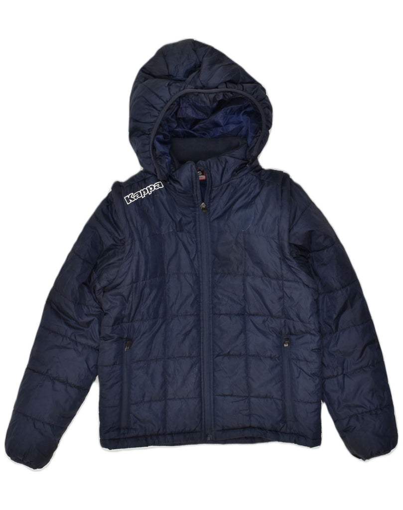 KAPPA Boys Hooded Padded Jacket 13-14 Years Navy Blue Polyester | Vintage Kappa | Thrift | Second-Hand Kappa | Used Clothing | Messina Hembry 