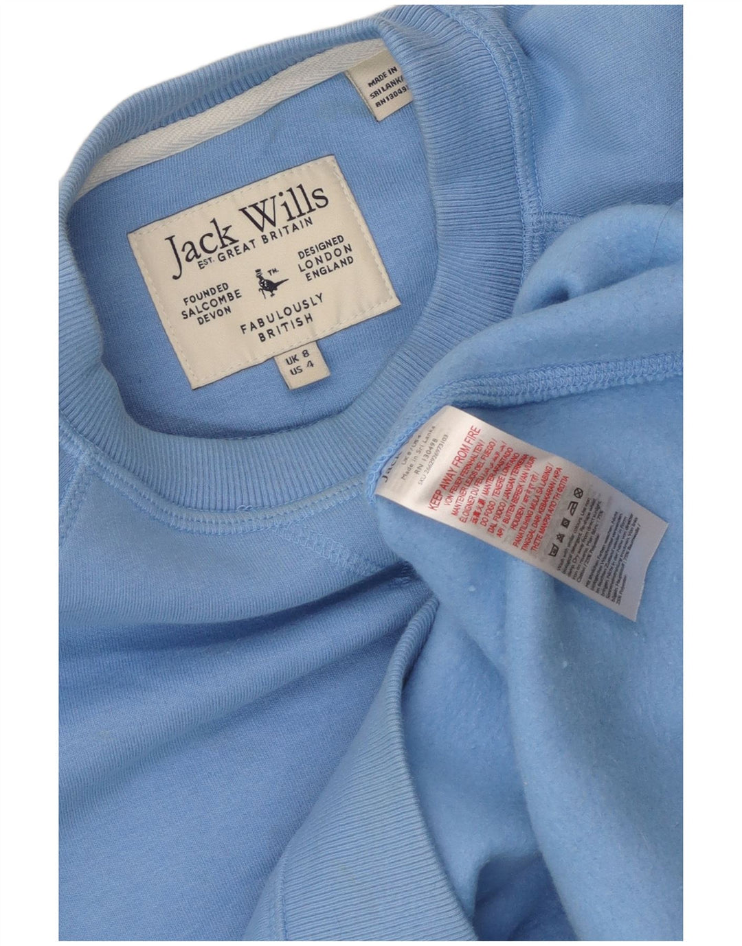 Jack Wills Womens Oversized Sweatshirt Jumper UK 8 Small Blue Cotton