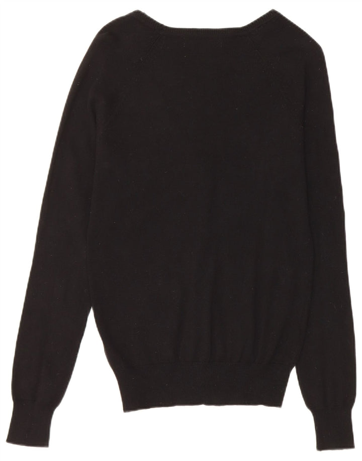 Zara Womens Cardigan Sweater UK 12 Medium Black Cotton