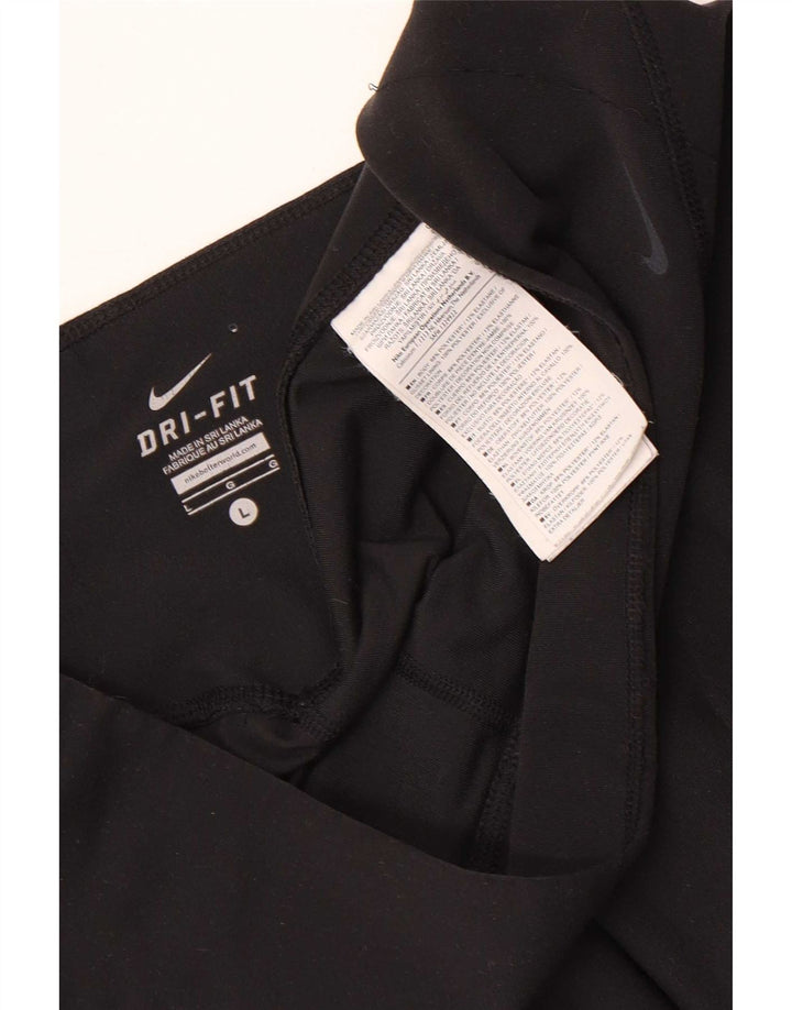 Nike Womens Dri Fit Capri Leggings UK 14 Large Black Polyester