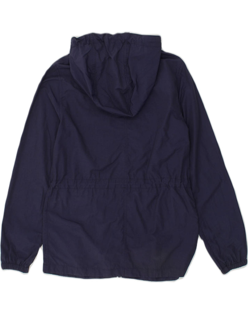 JACK WILLS Womens Hooded Rain Jacket UK 10 Small  Navy Blue Cotton | Vintage Jack Wills | Thrift | Second-Hand Jack Wills | Used Clothing | Messina Hembry 