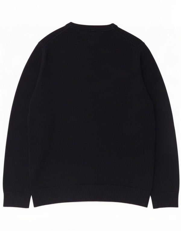 Tommy Hilfiger Mens Boat Neck Jumper Sweater Medium Navy Blue Cotton