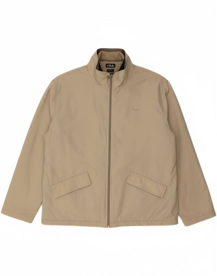FILA Mens Bomber Jacket UK 42 XL Beige Polyamide